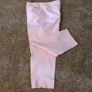 Capri pants, pink stripe